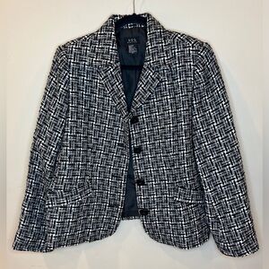 RQT Petite, women’s black and white jacket, size 14 petite